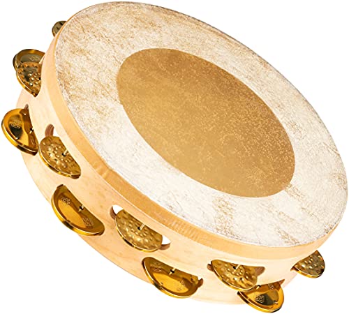 Meinl Percussion Ae-Mtah2B - Tamburello, Collezione Artisan, 10" (25,4 Cm), Con Membrana In Pelle Di Vitello E Cimbalini In Ottone, Colore: Legno Natu