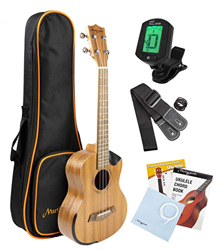 Martin Smith Premium Tenor Ukulele Con Sintonizzatore, Sacchetto Imbottito E Corde Aquila Di Ricambio