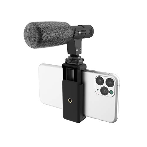 Digipower Microfono Universale Shotgun Con Supporto Per Cellulare, Microfono Direzionale, Compatibile Con Smartphone, Fotocamere Dslr E Action Cam, Dp