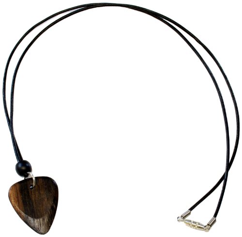 Timber Tones - Collana Di Pelle Con Plettro In Legno D'Ebano Di Macassar, 61 Cm