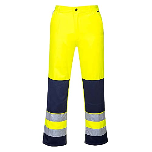 Portwest Tx71 Pantaloni Alta Visibilità, Seville, Giallo/Navy, S