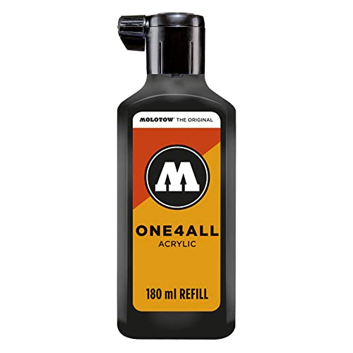 Molotow One4All Inchiostro Di Ricarica Per Pennarello Indelebile, Nero (180 Signal Black), 180 Ml