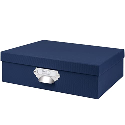 Rössler Papier 1343452900 - S.O.H.O. Contenitore Con Maniglia Ed Etichetta Iscrivibile, Blu, 337 X 105 X 255 Mm, 1 Pezzo