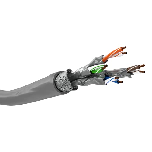Goobay 96093 Cat 6A Cavo Di Rete Matassa, S/Ftp (Pimf), Grigio, 50 M Lunghezza Del Cavo