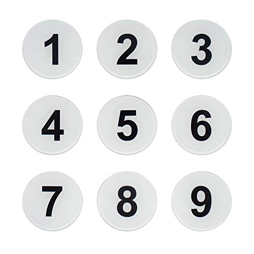 Targhetta Rotonda Con Numero, Con Nastro Autoadesivo, Per Armadietti O Porte (1-25, Colore: Bianco)