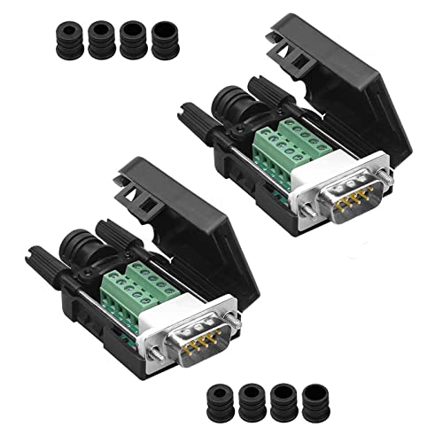 Harissess 2 Adattatori Seriali Db9 Rs232 D-Sub Senza Saldatura, Scheda Breakout Più Sottile Con Connettore Terminale A 9 Pin E Tubo Di Scarico A Perno