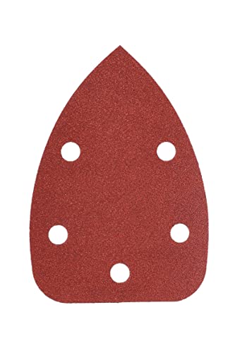 Mirka Red Delta - Triangoli Di Carta Abrasiva Per Legno, 100 X 140 X 140 Mm, 5 Fori, Grana P180, Per Levigare Legno, Metallo E Plastica