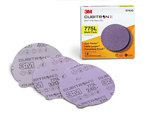 Cubitron Ii 3 M Stikit Disc 775L, 87430, Multi Pack, 5 In X Nh, 240 +, 320 +, 400 +, Taglio Angolo Di Taglio Flauto Viola