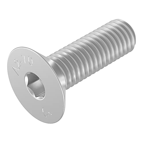 Seccaro Vite A Testa Svasata M10 X 35 Mm, Acciaio Inox V2A Va A2, Din 7991 / Iso 10642, Esagono Incassato, 20 Pezzi