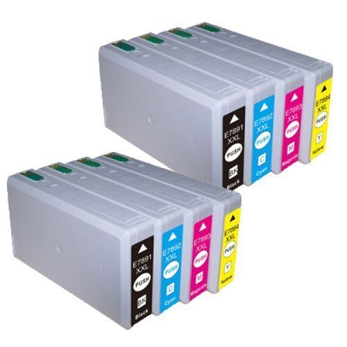 8 Cartucce D'Inchiostro Compatibile Per Epson T7891 T7892 T7893 T7894 Con Chip (2X Nero + 2X Ciano + 2X Magenta + 2X Giallo) Wf-5620Dwf Wf-5110Dw Wf-5