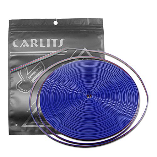 Carlits Cavo Di Prolunga Rgb Da 20 M, 22 Awg 4 Pin 22 Gauge Kit Conduttore Da 65,5 Piedi Per Striscia Led Rgb 5050 3528