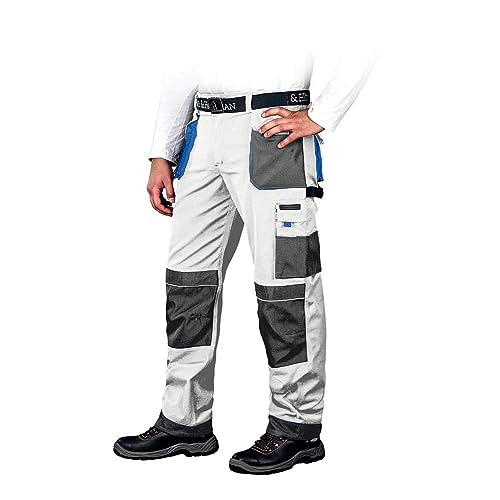 Leber&Hollman Lh-Fmn-T_Wsn48 - Pantaloni Di Protezione, Taglia 48, Colore: Bianco/Grigio/Blu