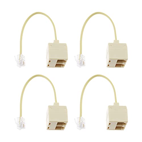 4 Splitter Telefonici Bidirezionali Da Maschio A Femmina, Cavo Convertitore Rj11 6P4C Per Linea Telefonica Splitter Cavo Convertitore Per Linea Fissa
