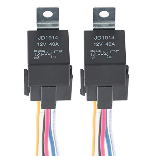 Gtiwung 2 Pezzi 12V 40A Relè Universale Con Imbracatura Di Socket, Motore Relè, Contattore Relè Interruttore, Auto Interruttori E Antipasti, Spdt 5 Pi