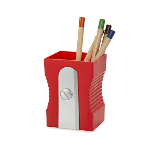 Balvi Porta Matite Sharpener Colore Rosso Mantenere La Scrivania Organizzata Originale E Divertente A