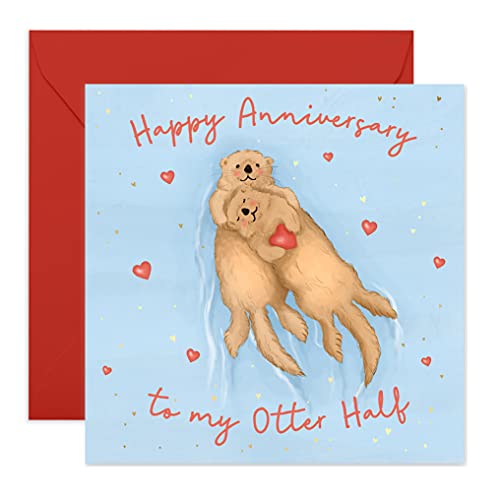 Central 23 - Simpatici Biglietti Di Anniversario Per Le Donne - "Happy Anniversary To My Otter Half" - Divertente Biglietto Di Anniversario Per Lui -