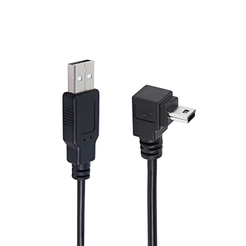 Qianrenon Cavo Di Prolunga Mini Usb A Usb 2.0 Da 90 Gradi Mini Usb B Maschio Ad Angolo Retto A Usb 2.0 Maschio Dati Gps Cavo 1,5 M (Angolo Basso)