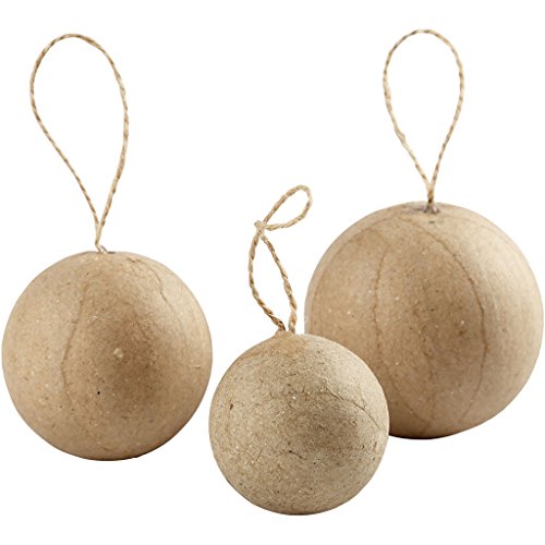 Creativ Company 510313 Palline Di Natale, Carta, Beige, 6 Pezzi, Ampolla)