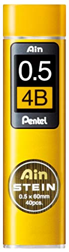 Pentel C275-4Bo Ain Stein - Mine Sottili, Spessore Tratto 0,5 Mm, Durezza 4B, 40 Pezzi Per Barattolo