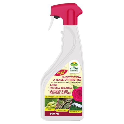 Albagarden - Piretro Insetticida Piante Naturale - Elimina Afidi, Mosca Bianca, Moscerini E Lepidotteri - Rapida Azione Abbattente Per Tutti I Tipi Di