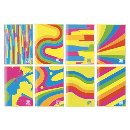Blasetti - 10 Maxi Quaderni One Color Fantafluo Con Jolly Page. Carta Da 80Gr, 80 Facciate + Risguardo, Copertina 7 Colori Fluo Con Plastifazione Opac