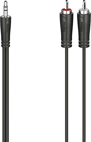 Hama Cavo Jack Da 3,5 Mm - 2 Cinch (Rca, Mini Jack Da 3,5 Mm, In Materiali Flessibili, 1,5 M) Nero
