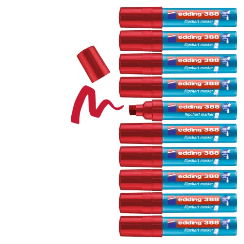 Edding Jumbo – Set Di 10 Pennarelli Con Punta A Scalpello 4 A 12 Mm Rosso