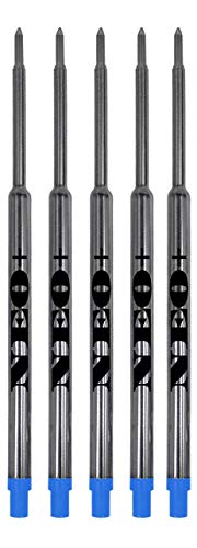 Venditore Uk Set Di Ricariche Per Penne A Sfera Waterman, A Tratto Medio E Rullo Morbido Set Of 5 Blue Ink