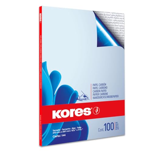 Kores 78478P Carta Copiativa, Formato Din A4, Blu, 100 Fogli