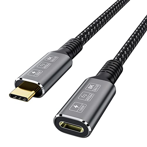Cavo Thunderbolt 4 / Usb 4 Prolunga, Connbull Cavi Usb C Maschio A Femmina Supporta 100W Di Ricarica, Video 8K 60Hz, Data 40Gbps Compatibile Con Macbo