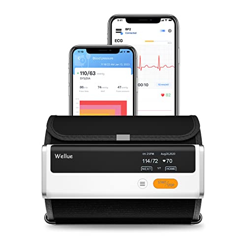 Wellue Armfit Plus Misuratore Di Pressione Con Funzione Ecg, Misuratore Di Pressione Sanguigna Da Braccio, Connessione Bluetooth App Per Ios E Android