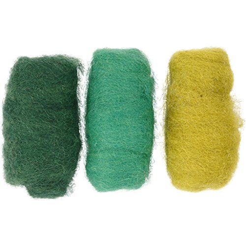 Lana Cardata, 3X10 G, Tonalità Verde/Turchese