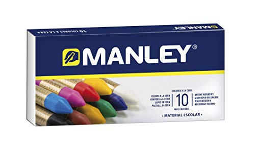 Manley 136118 - Confezione Da 10 Pastelli, Colore Varie, Multicolore, Taglia Unica