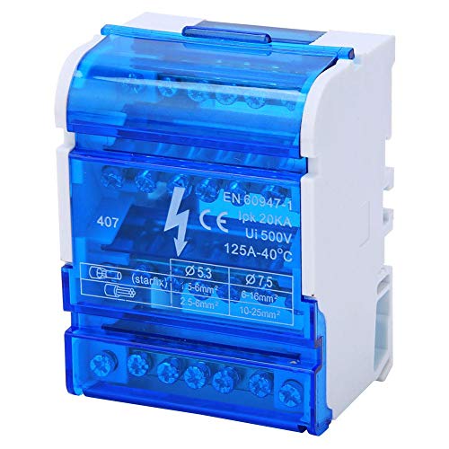 Morsettiere, Scatola Di Giunzione A 4 Livelli 407 Scatola Di Distribuzione Morsetti 125A 500V 4 Ingressi 24 Uscite Scatola Guida Din Con Coperchio Tra
