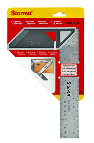 Starrett K53M-200-S - Squadra Da Falegname In Acciaio Inossidabile
