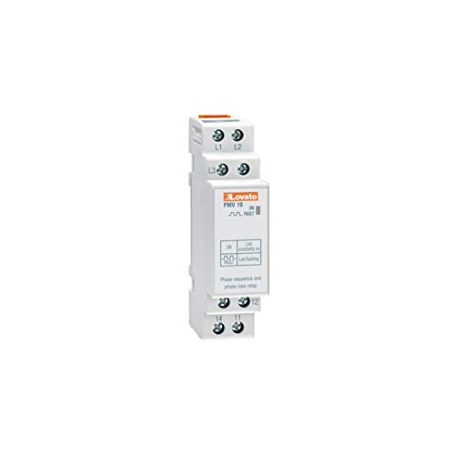 Relè Di Protezione Voltimetrico Trifase Senza Neutro, Sequenza E Mancanza Fasi, 208÷440V Ac, 2,2 X 9,4 X 6,7 Centimetri, Colore Bianco (Referenza: Pmv