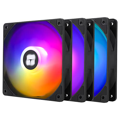 Thermalright Tl-C12C-S X3 - Ventola Per Cpu Argb Da 120 Mm, 4 Pin Pwm Silent Computer Ventola Con Cuscinetto S-Fdb Incluso, Fino A 1500 Rpm (3 Pezzi)