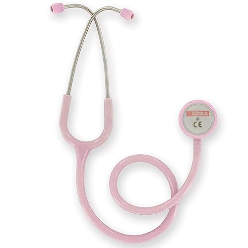 Gima, Duofono Classic Dual Head Adulto, Stetoscopio Con Padiglione E Archetto In Acciaio Inox Con Doppia Molla Interna, Rosa, 32539