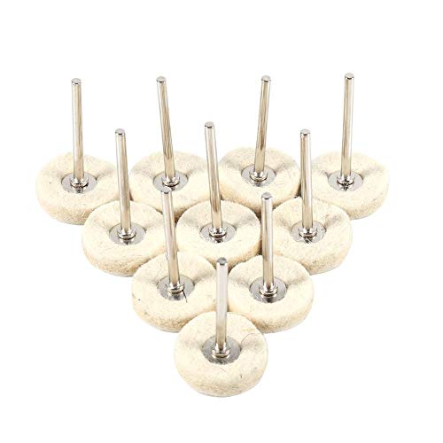 10 Pezzi 25Mm Set Di Ruote Per Lucidatura, Ruote Per Lucidatura Lucidate Montate Lana Spazzole Morbide In Feltro Per Lucidatura Spazzole Per Lucidatur