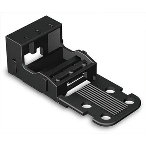 Wago Supporto Di Montaggio, Per Morsettiere A 3 Conduttori, Serie 221-4 Mm², Con Piedino Di Montaggio A Scatto Per Montaggio Orizzontale, Nero, 221-51