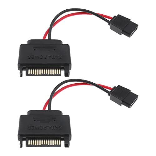 Emsea 2 Pz Sata 15 Pin Maschio A Sata 6 Pin Femmina Slimline Cavo Adattatore Di Alimentazione Per Disco Cd Dvd Drive Slimline Sata Hard Disk 98Mm