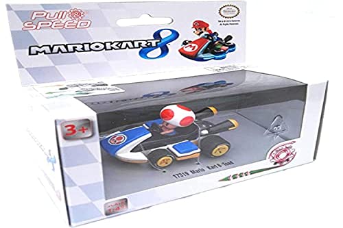 Nintendo- Mario Kart 8 Veicolo Pull Speed Toad, Colore Bianco, 15817039