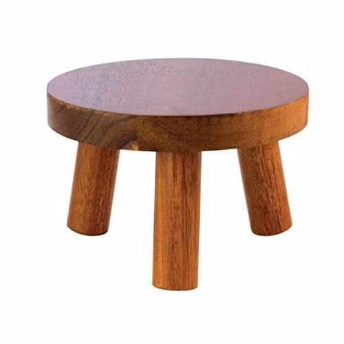 Aps Supporto Per Buffet, Tavolo Da Buffet In Legno Di Acacia, Sgabello Da Buffet, Ø 15 Cm, Altezza 10 Cm
