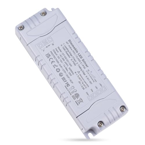 Reylax Trasformatore Led 12V 12W Dimmerabile Triac & 0-10V&1-10V & Pwm & Resistenza Da 100K Alimentatore 12 Volt 1A Di Tensione Costante Driver Led Ac