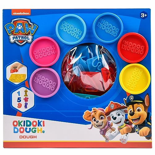 Paw Patrol - Okidoki Dough Set - Argilla Da Modellare - 6 Colori Pasta Modellabile (6 X 50 Grammi)