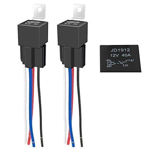 Gtiwung 2Pcs 12V 40A Relè Universale Con Imbracatura Di Socket, 4 Pin Contattore Interruttori A Relè, Auto Interruttori Spst 4 Pin 4 Contatti Relè Per