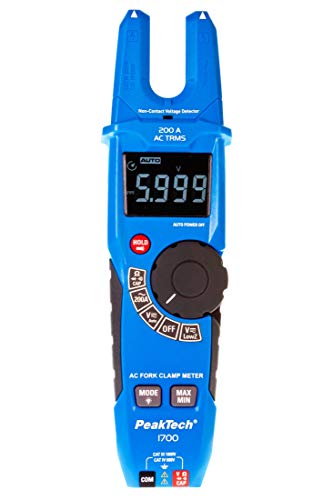 Peaktech 1700 – True Rms Pinza Elettrica 200 A Ac, Rilevatore Di Tensione Con Display Lcd, Pinza A Forcella, Misuratore Di Tensione, Tester Di Continu