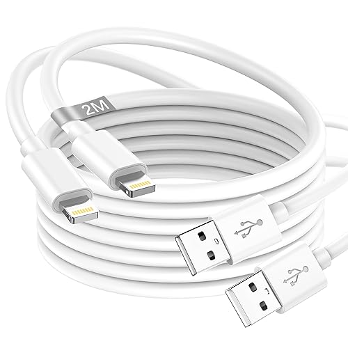 Cavo Iphone 2 Metri 2Pezzi [Certificato Apple Mfi], Cavo Ricarica Iphone Cavo Lightning Usb Cavo Caricatore Iphone Cavetto Filo Caricatore Per Apple I