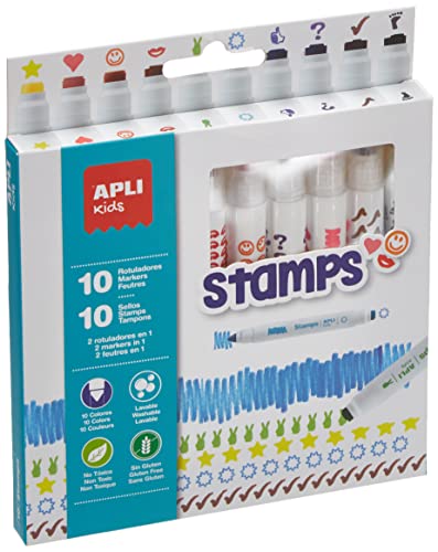 Apli Kids 16807 - Pennarelli Stamps 10 Pz. Unica.