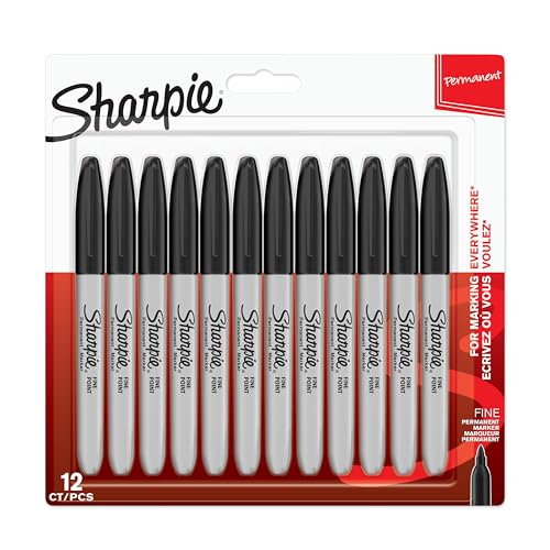 Sharpie Pennarelli Indelebili, Punta Fine, Confezione Da 12, Nero